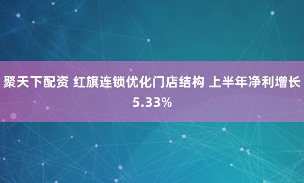 聚天下配资 红旗连锁优化门店结构 上半年净利增长5.33%